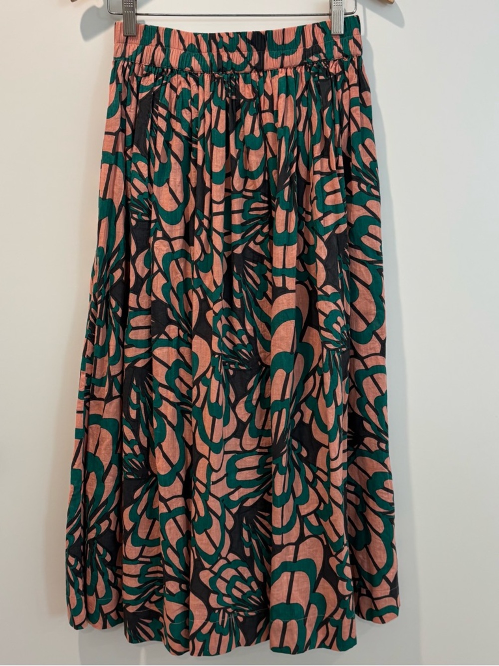 Mirth Verona Cotton Maxi Skirt in Paradise Shell Print Size Small